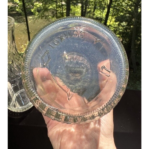 Anchor Hocking Milk Bottles Or Juice Carafe Clear Glass Containers Set of 2 -S32 - Picture 6 of 8